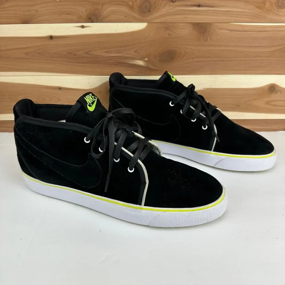 Nike Toki Mid Trainers‎ Suede Leather Mens Black/Green size 12